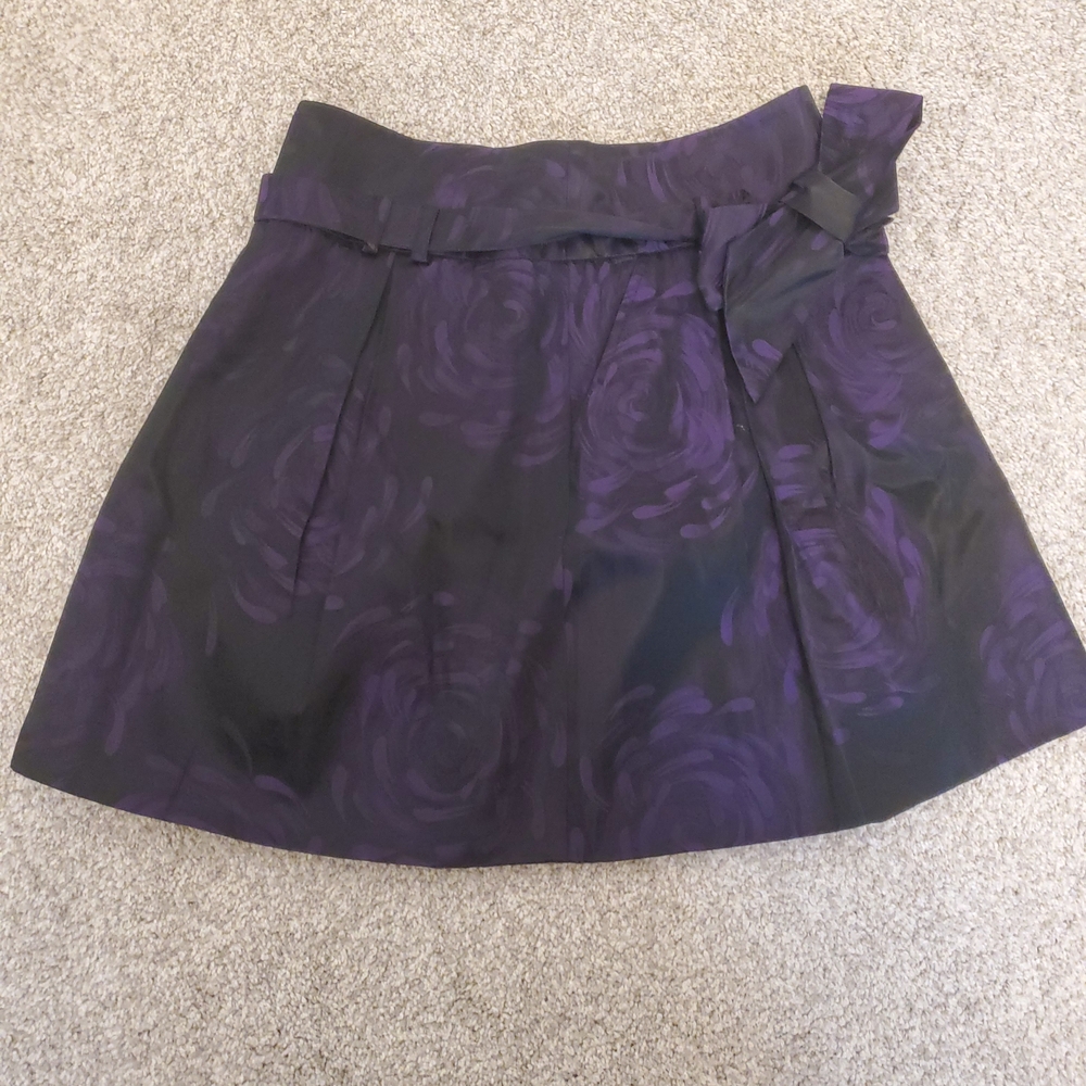 Guess by Marciano Purple Mini Skirt With Bow Tie